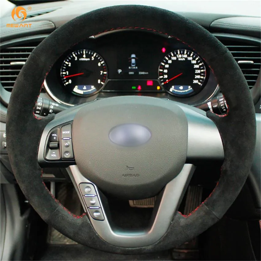 Чехол на руль автомобиля MEWANT черный замшевый чехол для Kia K5 2011 2012 2013 Optima