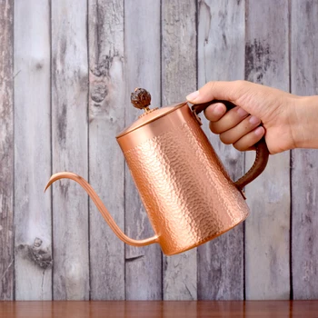 

Red copper coffee pot swan neck drip pot long mouth 700mlfor single coffee