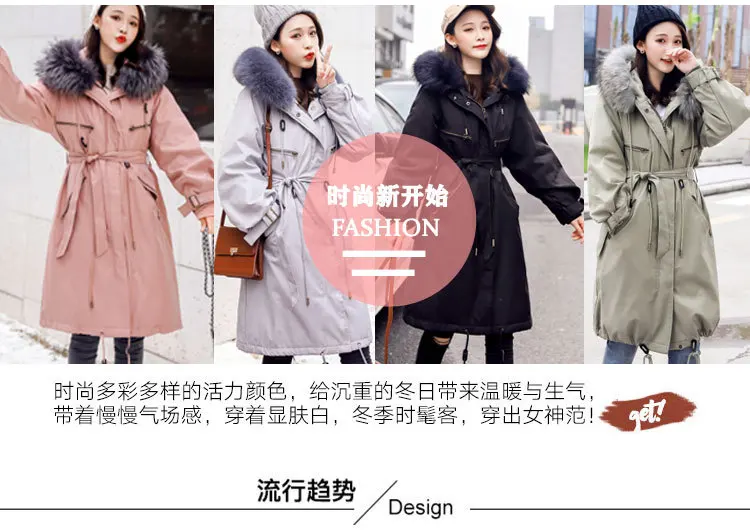 Down Jacket Women's New Style Winter Fashion Mid-length White Duck down Loose-Fit Hooded Da Mao LEEPAG Overcome Coat Fashion