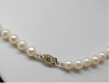 

wholesale Fine AAA+ 6-7mm White Akoya pearl necklaces 16"=40CM