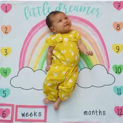 Новорожденный ребенок недели месяцев одеяло Фотография Одежда Аксессуары Реквизит Радуга полотно для фотографического фона для