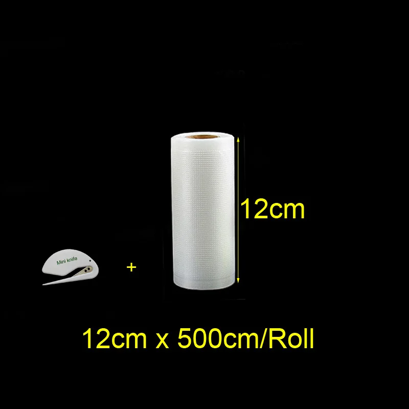 12cm x 500cm 1Roll Рулон вакуумных упаковочных пакетов для упаковка для хранения продуктов запечатывающая машина BPA-free 1 рулон/набор вакуумный мешок рулоны вакуумного упаковщика - Цвет: 12cm x 500cm 1Roll