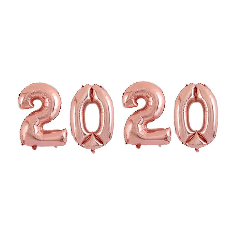 rose gold 2020 Рождественские украшения из фольги воздушный шар Санта Клаус Снеговик воздушный шар в форме дерева на Рождество год вечерние воздушные шары набор для украшения питания - Цвет: rose gold 2020
