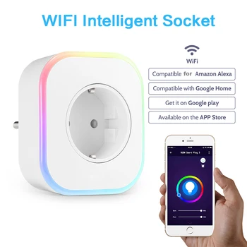 

Mini Wifi Smart Socket Works with Alexa Google Home UK/EU Smart Plug Remote Control Voice Control 10A 2400W Smart Adapter