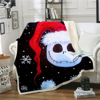 

Halloween Skeleton Blanket 3D Christmas Fright Night Blanket Afternoon Nap Office Blanket Home Decor Blanket