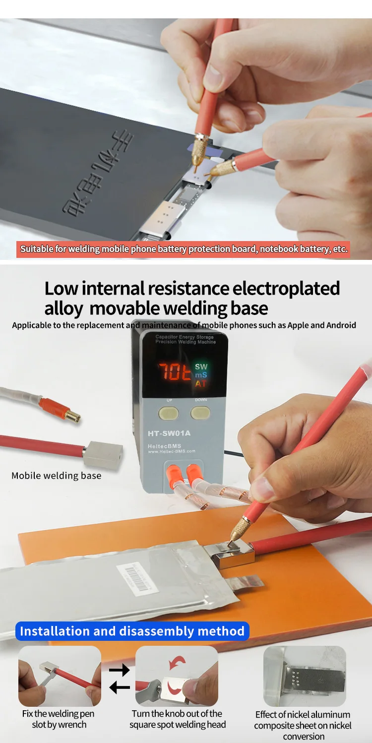 Capacitor Storage Battery Spot Welding Machine 11.6KW 12KW Portable Small Spot Welder  LED Digital Display 0.5mm thickness weld soldering stations