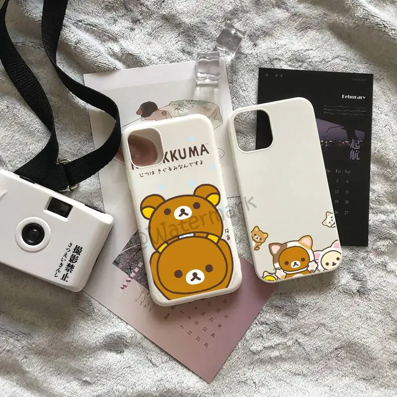 Чехол для телефона Rilakkuma IPhone 13 12 11 Pro Max Mini Xs X Xr 6 6s 7 8 Plus Белый карамельных цветов |