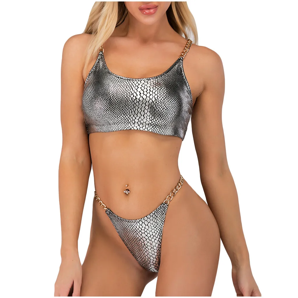 Sexy Metal Rings Brazilian Bikini 2019 Women Swimsuit Female High Leg Cut Swimwear Two-Piece Set Thong Bathing Suit Z0313 | Женская