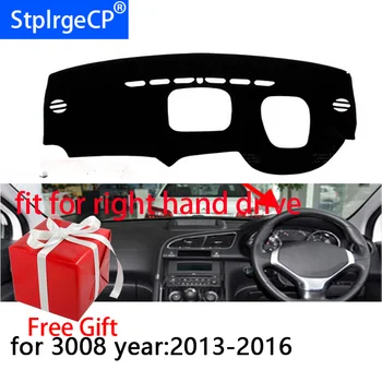 

Car Dashboard Cover Mat for Peugeot 3008 2013-2016 Right Hand Drive Dashmat Pad Dash Mat Covers Dashboard Accessories