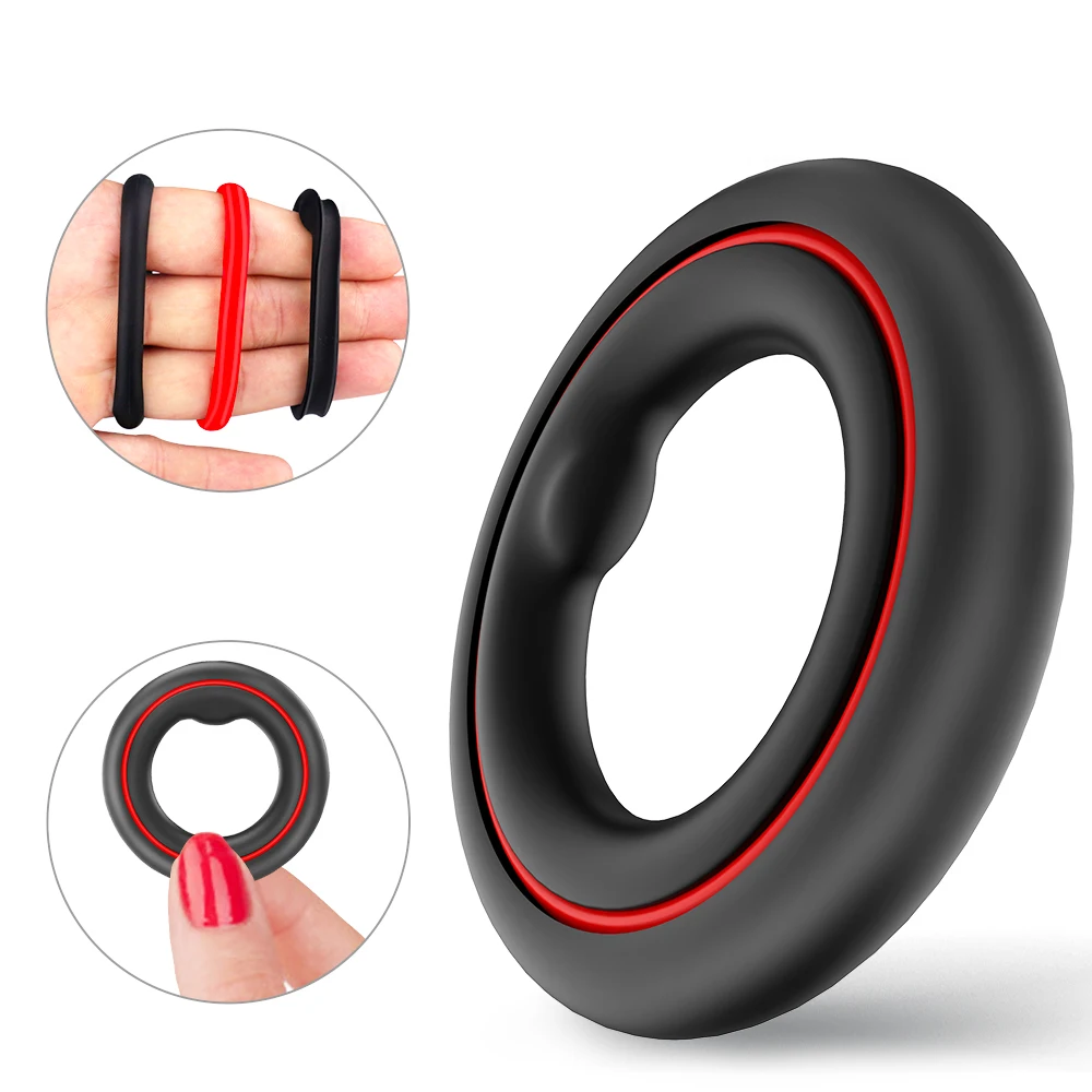 3pcs Penis Rings on for Men Cockring Delay Ejaculation High Elasticity Time Lasting Couple Penisring Sex Toys for Men