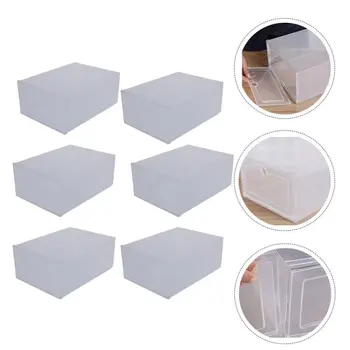 

6Pcs Plastic Creative Shoes Case Drawer-Type Shoes Container (Transparent)
