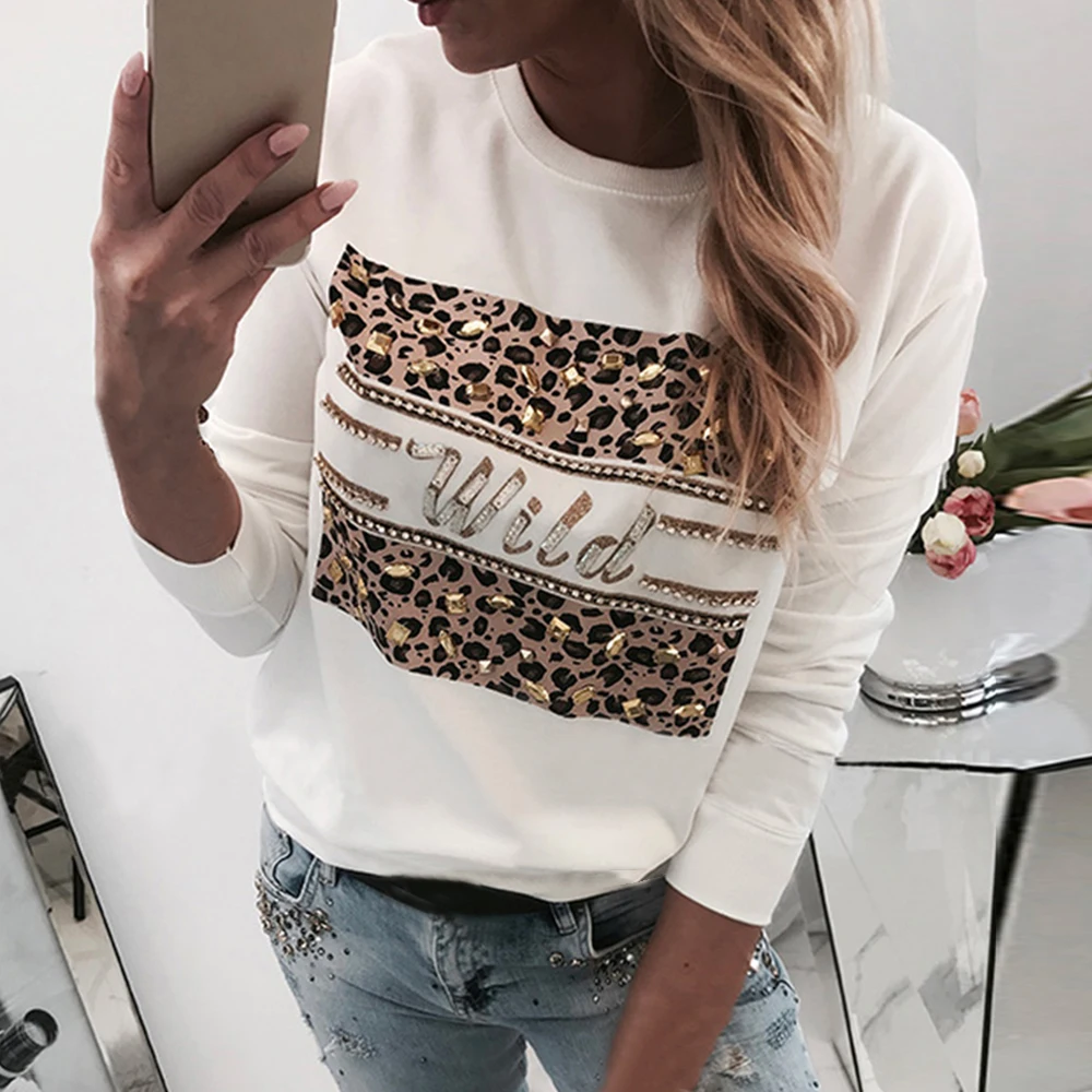 LOOZYKIT Black Long Sleeve Sweatshirts Women Patchwork Print Pullover Harajuku Hoodie Pullover Women Clothes New Sweatshirt