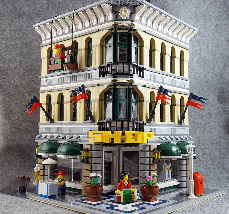 Grand Emporium Creator Expert вид на улицу города 15001 15002 дом модель совместима 10251 10243 строительные блоки кирпичи игрушки - Цвет: Grand Emporium