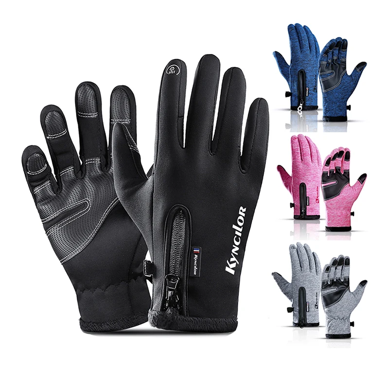 

Autumn Winter Warm Touch Screen Gloves Men's Ski Waterproof Non-Slip Outdoor Windproof Camping Riding Reflective Female Gloves
