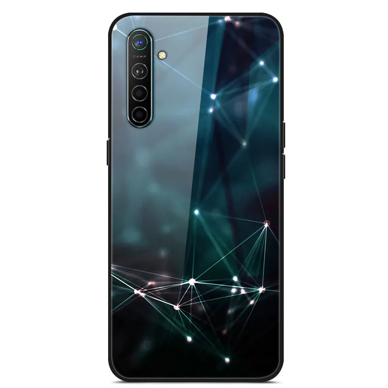 Для OPPO Realme X2 чехол с милым рисунком стекло Жесткий задняя обложка чехлы для OPPO Realme XT чехол RealmeXT Мягкий Бампер RealmeX2 X 2 funda