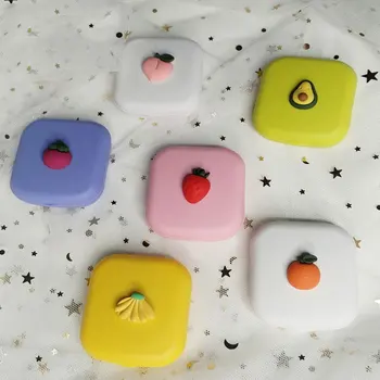 Najtaniej DIY Akrylowe śliczne Kolor Owoce Pomarańczowe Soczewki Kontaktowe Do Oczu Soczewki Kontaktowe Pudełko Okulary Zestaw Do Pielęgnacji Oczu Uchwyt Pojemnik Prezent