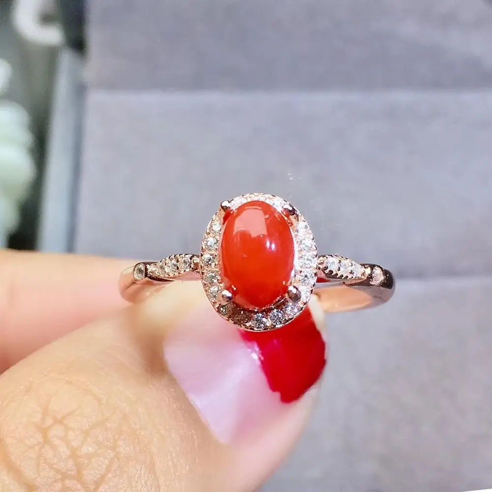 BIG HAND silver925×k18×coral×Ruby BIG NATURAL RED CORAL GEMSTONE RING 925 STERLING SILVER