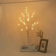 Освещение в помещении светильники Березовое дерево светодиодные фонари светильник ветви внутренний Декор для дома вечерние и ночные праздничные украшения