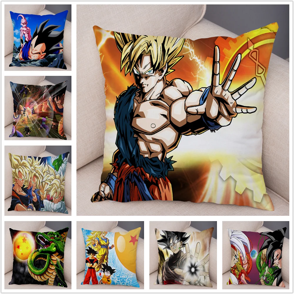 Супер Saiyan Dragon Ball наволочка для дивана Наволочка на подушку мультяшная мягкая короткая плюшевая 45*45 см Декор Япония наволочка с аниме