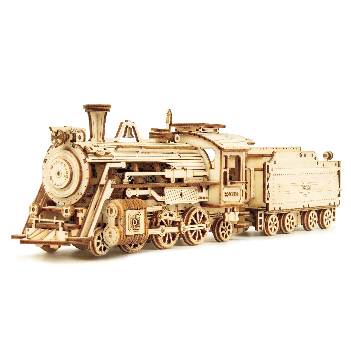 Robotime Rokr DIY 308pcs Laser Cutting Movable Steam Train Wooden Model Building Kits Assembly Toy Gift for Children Adult MC501 6