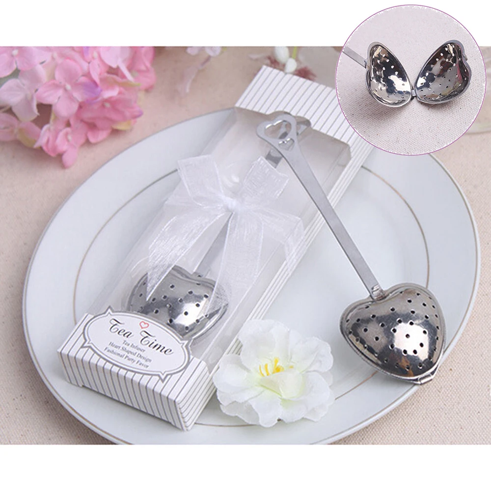 Useful Stainless Steel Heart-Shaped Clip Measuring Spoons Tea Party Infuser Egg Beater Decor for Wedding Creative Gift |
