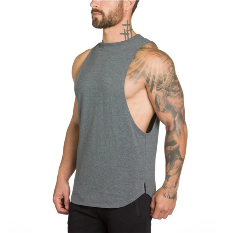 BATMAN Sleeveless Shirt Clothing tank top Singlet Muscle vest Stringer gym Bodybuilding Fitness Running Training t-shirt - Цвет: Серый