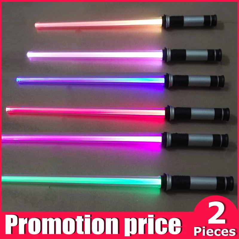 Liquidación 2 sables láser de juguete con sonido y luz parpadeante para niño, Conjunto de 2 espadas láser para juego, regalo para niños lnwoXeyE