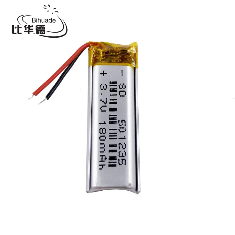 

8pcs/lot 3.7V 180mAH 501235 Polymer lithium ion / Li-ion Rechargeable battery for DVR,GPS,mp3,mp4