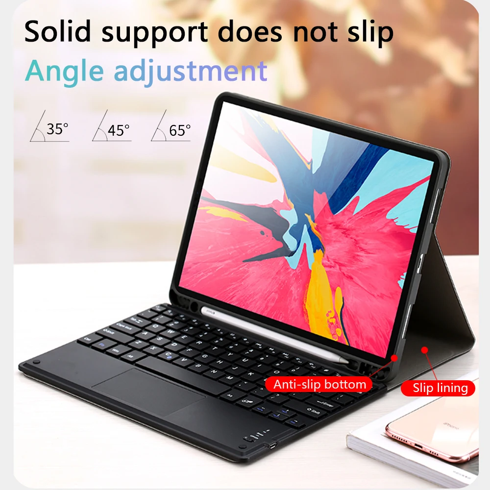 Для ipad Pro 11 дюймов планшет Bluetooth клавиатура Магнитная Адсорбция Съемная клавиатура с кожаный чехол многофункциональная клавиатура