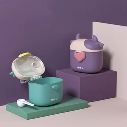 Newbron bebê leite em pó caixa bonito dos desenhos animados do armazenamento de alimentos para bebê bpa livre leite em pó de fórmula dispensador caixa de armazenamento essencial