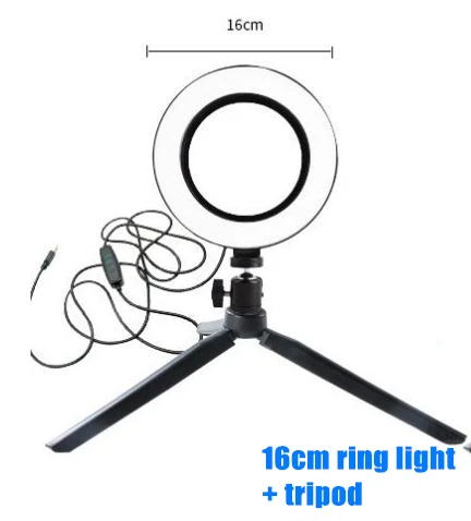  Photography LED Selfie Ring Light 26CM Dimmable Camera Phone Ring Lamp 10inch With Table Tripods Fo - 4000029261991