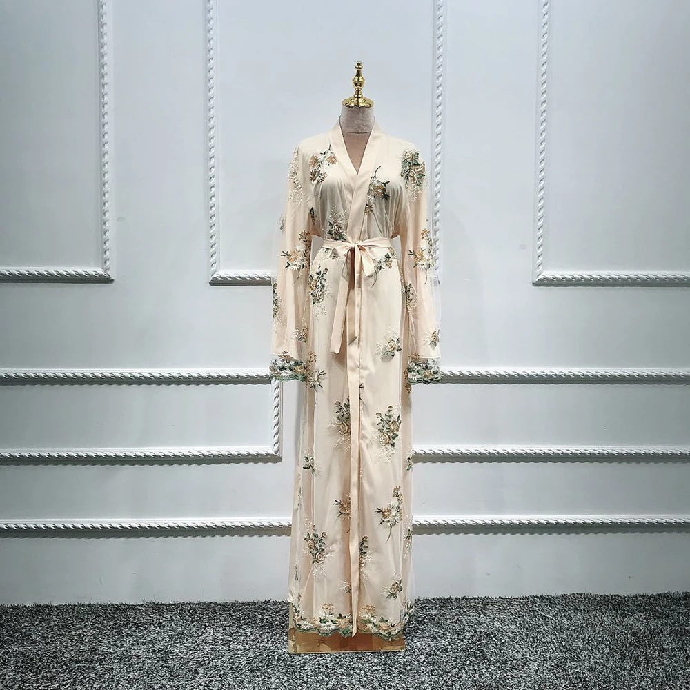 Open Abaya Kimono Cardigan Turkish Hijab Muslim Dress Kaftan Dubai Caftan Abayas For Women Robe Ramadan Jilbab Islamic Clothing