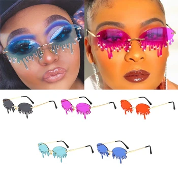 

Wholesale Fashion Crying Tears Sunglasses Women Brand Designer Luxury Diamond Party Sun Glasses Female Show Shades Oculos
