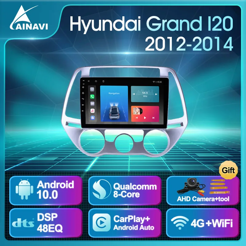 Автомобильный радиоприемник Android 10 QLED экран для Hyundai Grand I20 2012-2014 автомобильный
