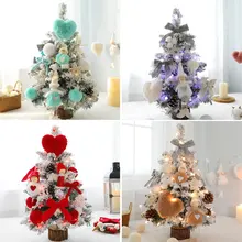 Рождественская елка пакет, украшение, флокирование, розовая маленькая новогодняя елка, для дома, Рождественский подарок магазин макет