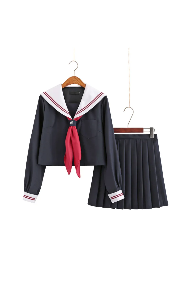 Adult Japanese Jk Costum Sailor Suit Autumn Cosplay College Middle School Uniform Dress For Girls Students Anime Pleated Skirt 5