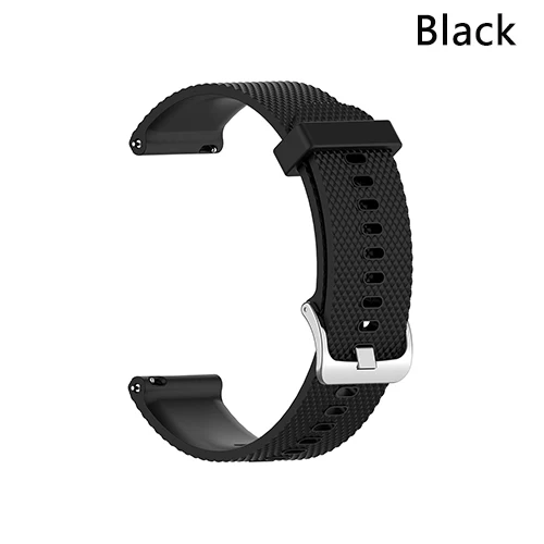 Текстурный ремешок для Garmin Vivoactive 4S, аксессуары для умных часов, сменный мягкий силиконовый браслет, напульсники - Цвет: Black