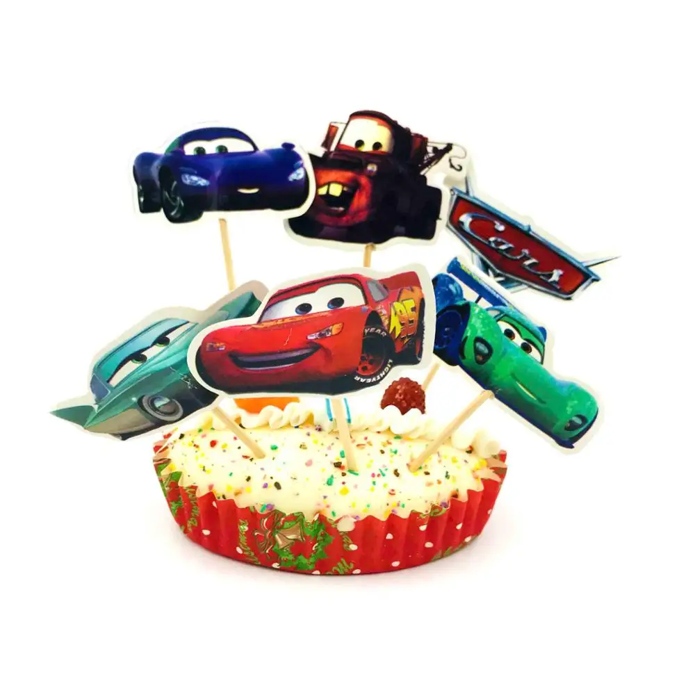 Toothpick 6 шт./компл. 7 дюймов DISNEY Молнии МакКуина из мультфильма пластина товары для детской вечеринки детская День рождения украшения для праздника и сувениры - Цвет: Toothpick