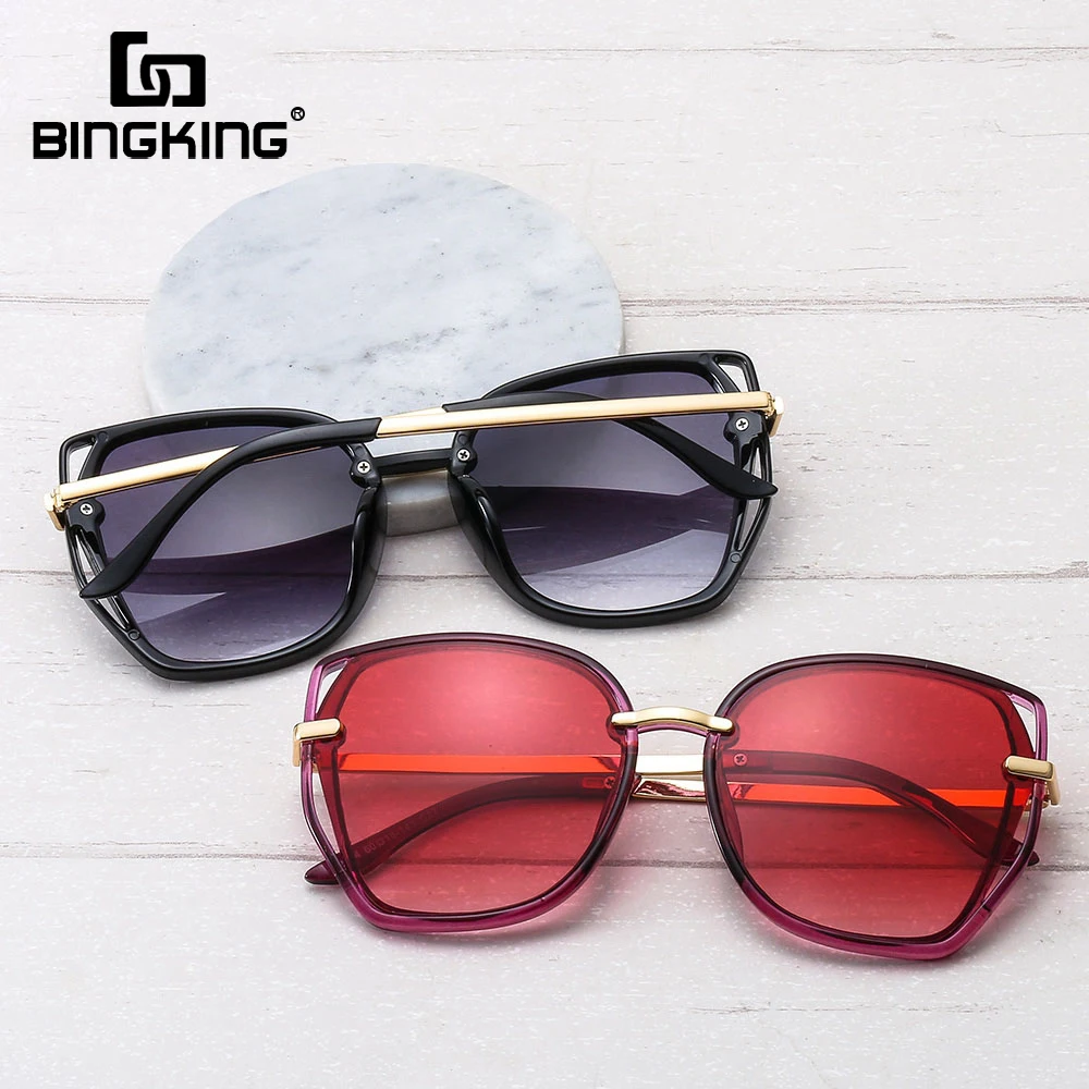 

BINGKING 2020 New Oversize Sunglasses Women Square Brand Designer Shades Colored Lenses Sunglasses Vintage Driving