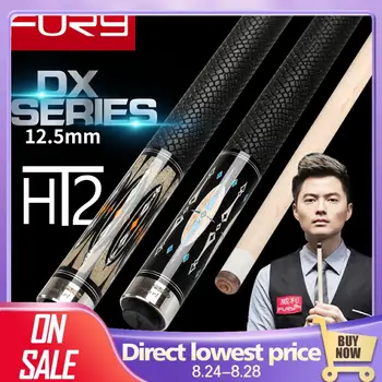 

FURY DX-1/4 Billiard Pool Cue 12.5mm Tiger Tip HT2 Maple Shaft XTC Ferrule Quick Joint Billiards Handmade Piano Pain Grip Stick