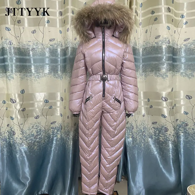 JTTYYK новые зимние женские комбинезоны с капюшоном парка хлопковой подкладкой