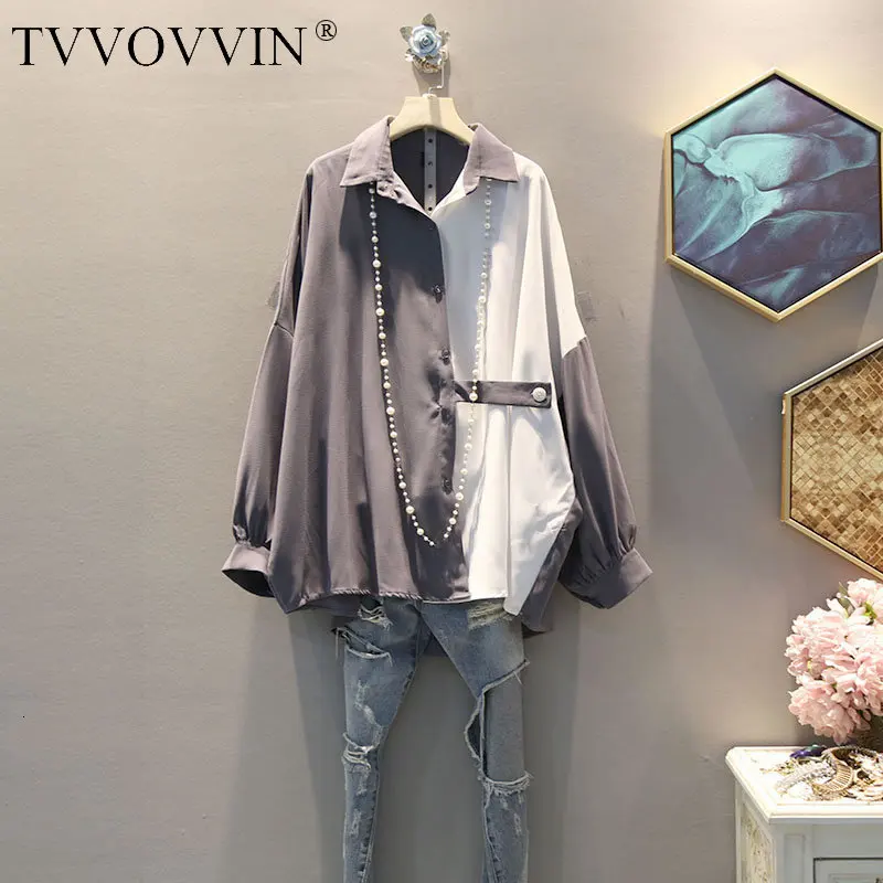 Tvvovwin хит цвета Элегантная блузка Женская корейская мода новинка 2019 осень отложной воротник пэчворк маленькая свежая новая рубашка F635