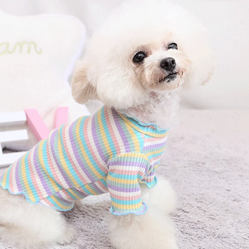 Summer Dog Clothes Thin Sweater Vest T Shirt For Small Large Dogs Cat Shirt Stripe Pet Clothing Chihuahua Puppy Dog Vest Pajamas