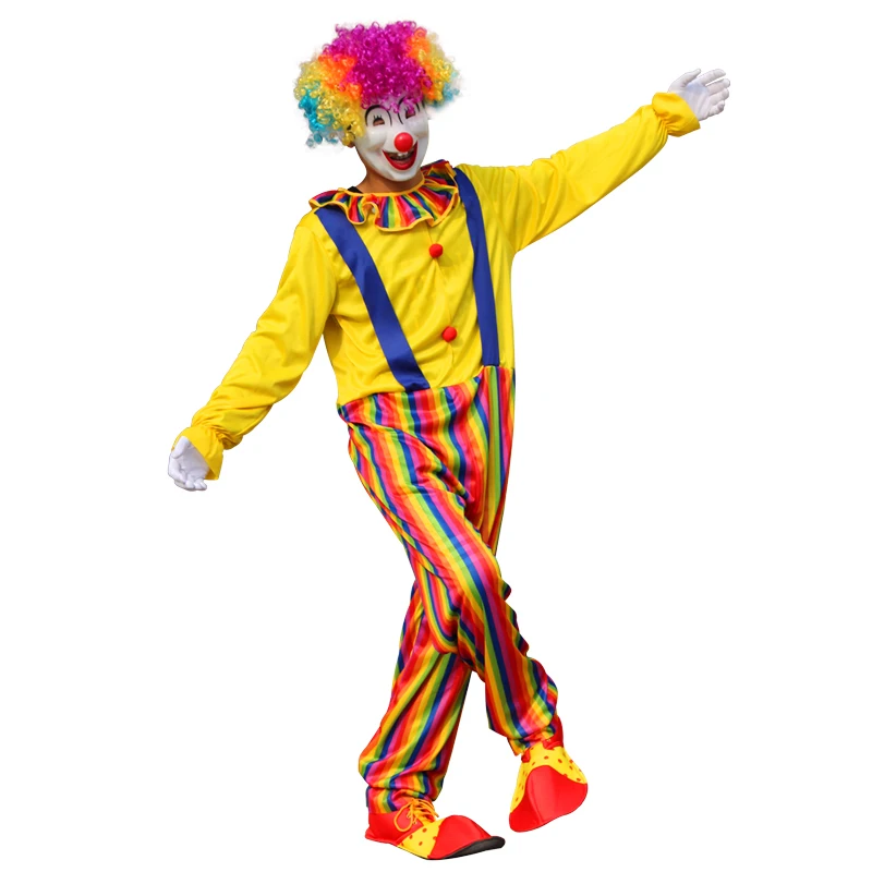 Halloween men costumes Funny Circus  Naughty Harlequin Uniform men costume Fancy Dress Cosplay for adult Men Women Clown Costume naruto cosplay