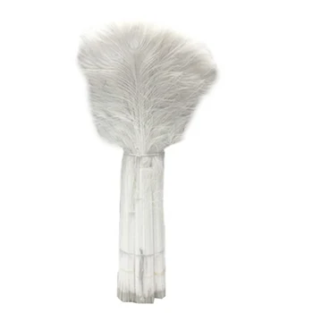 

10pcs White Rare Beige Natural Peacock Feather 80-90cm / 32-36inch DIY Fan Avoid Evil Necklace Home Decoration