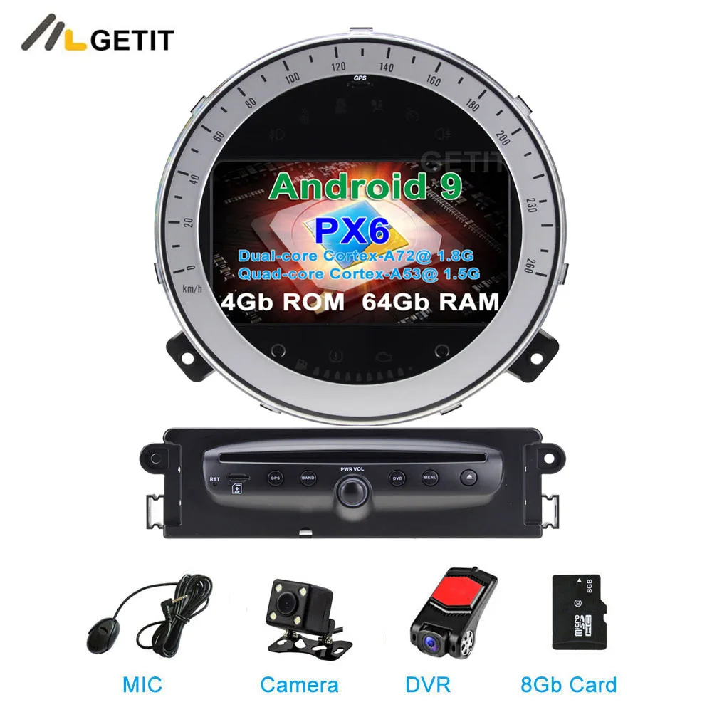 Автомобильный DVD плеер DSP PX6 Android 9 Авторадио GPS для Mini Cooper /countryman 2011