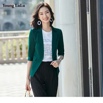 

4 Colors Autumn New Korea Fashion Single Brested Blazer Jacket Women Casual Solid Work Suit Coat Office Lady Slim Blazers Female