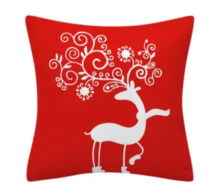 Christmas Cushion 45*45 Merry Christmas Santa Claus Red Pillows Decorative Throw Pillow Polyester White Snowman Pillowcase 