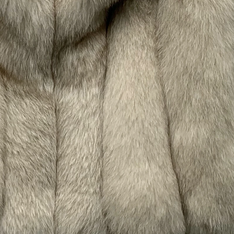 Rf1982B Новое Поступление Женское пальто из натурального меха лисы короткий стиль молния модная куртка из натурального меха - Цвет: Бежевый