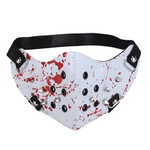 Панк Черная унисекс мотоциклетная панк халлоун Косплей стиль металлическая крутая Маска Рот маска для лица Высокое качество Прямая поставка 10H